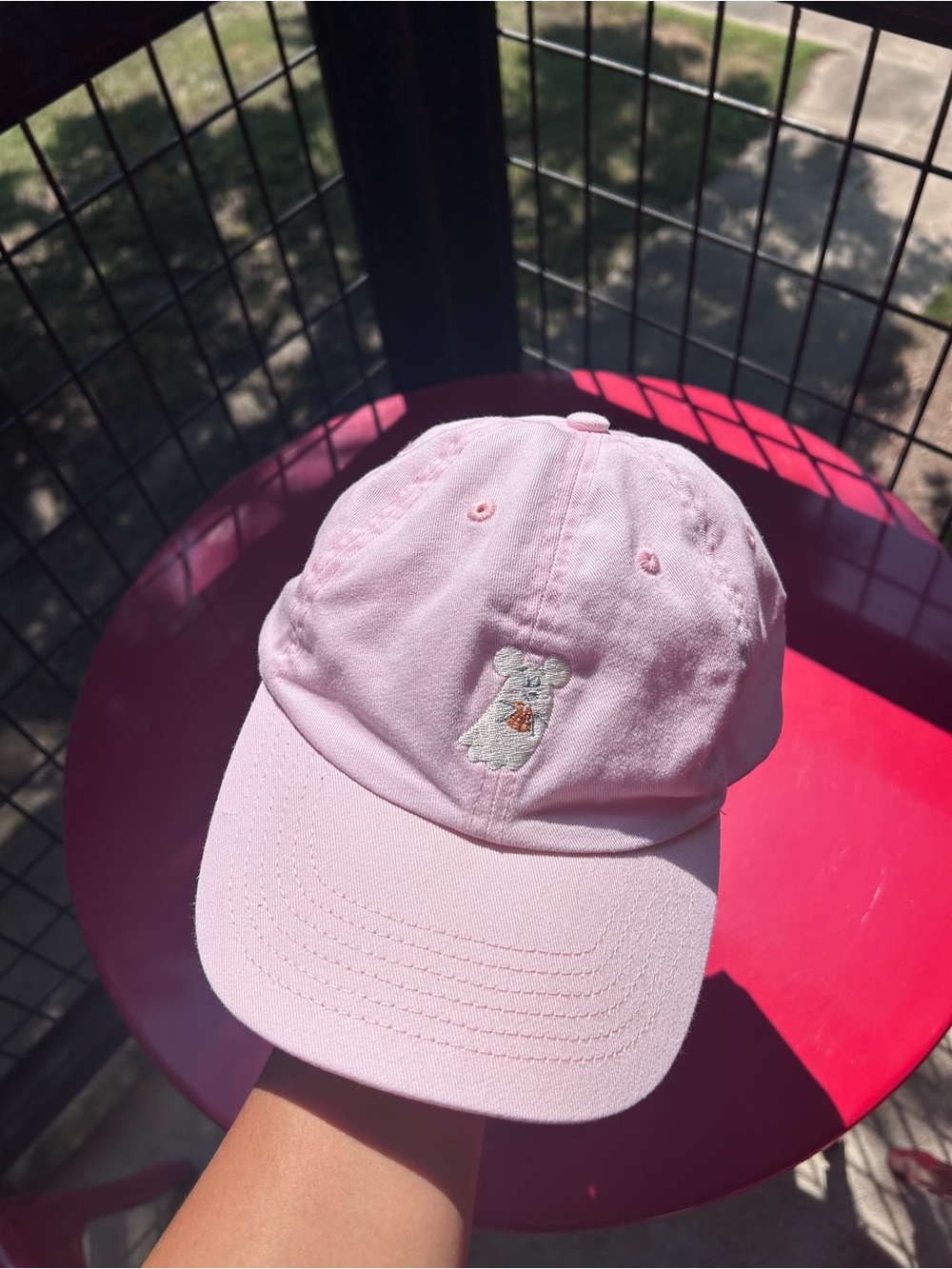 Disney Mickey pink baseball cap with embroidered Mickey Mouse Ghost